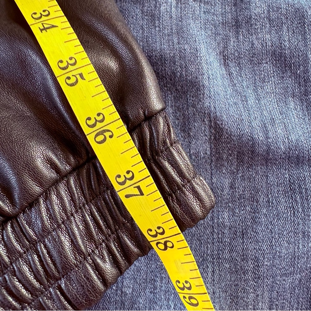 Joe’s Vegan Faux Leather High Rise Joggers Black S Smoked Pants Grunge - Picture 11 of 11